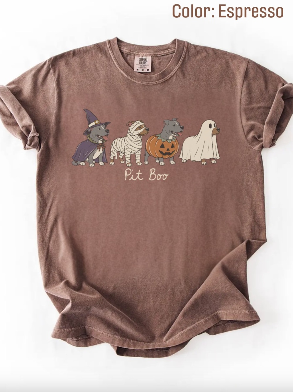 Pit Boo Halloween Dog Graphic Tee, Spooky Pitbull Ghost Dog shirt, cute pittie